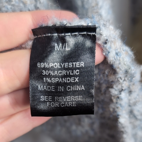 Wishlist | Minimalist Gray Speckled Knitted Cardigan Sweater Size M/L - Picture 9 of 11